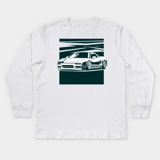 Acura NSX monochrome illustration Kids Long Sleeve T-Shirt